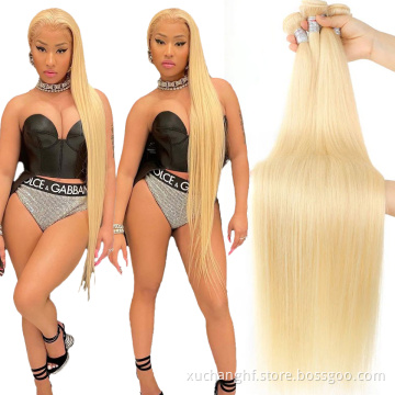 613 Blonde Virgin Human Hair Bundles With Closure, 613 hair color blonde Bundles With Frontal wholesale